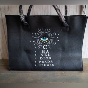Chanel Black Eye Graphic Tote Bag